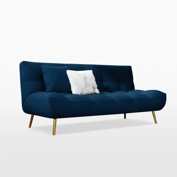 1800mm Sleeper Sofa Bed Velvet Upholstered Convertible Couch in Deep Blue - Image 9