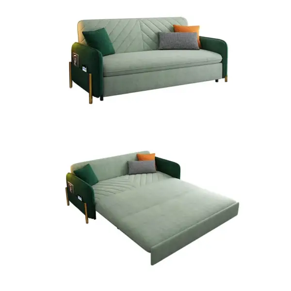2006mm King Sleeper Sofa Green Upholstered Convertible Sofa Bed - Image 12