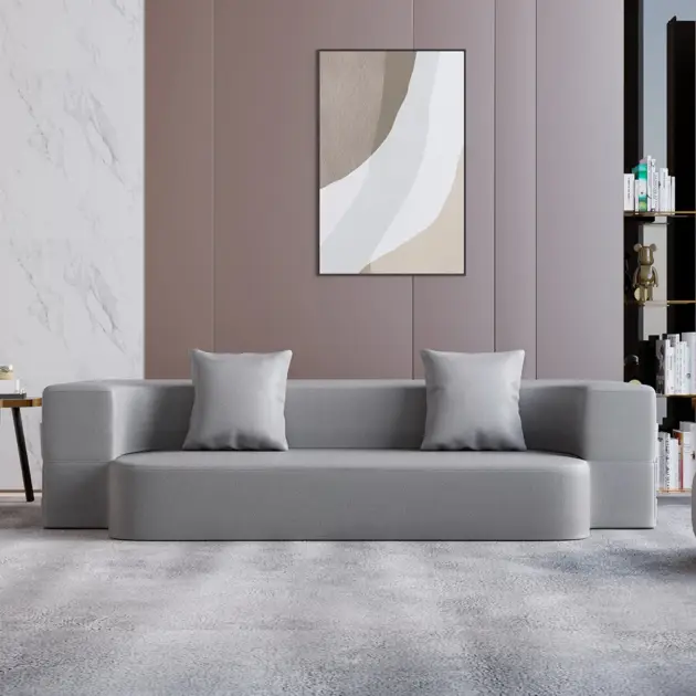 2000mm Modern Folding Sofa Bed Leath-Aire Upholstered Full Sleeper