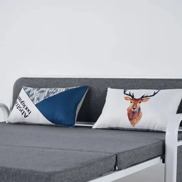 Deep Grey Sleeper Sofa Bed Loveseat Cotton & Linen Upholstered with Solid Wood Frame - Image 7