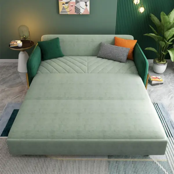 2006mm King Sleeper Sofa Green Upholstered Convertible Sofa Bed - Image 3