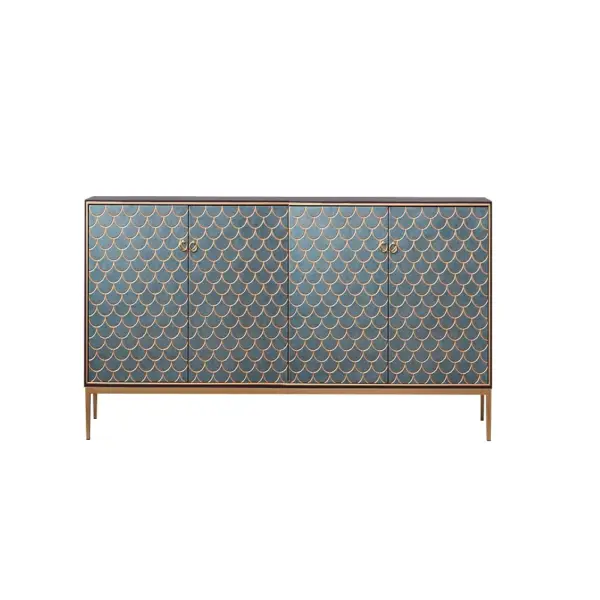 Modern Cabinet Scale Patterned Sideboard Buffet with Doors & Shelves in Large - Image 10