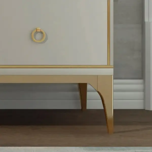 1600mm Contemporary 9-Drawer Champagne Bedroom Dresser for Storage in Gold - Image 4