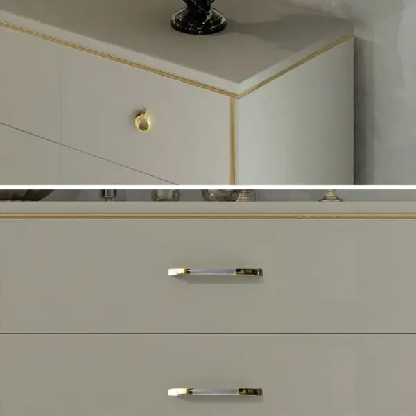 1600mm Contemporary 9-Drawer Champagne Bedroom Dresser for Storage in Gold - Image 5