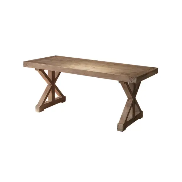 1500mm Farmhouse Wooden Standing Writing Desk in Natural Trestle - Image 12