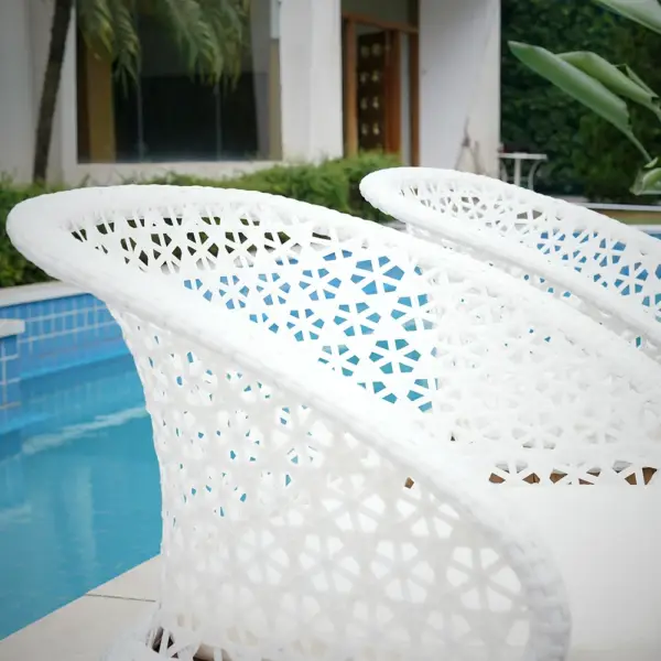 7 Pieces Traditional Aluminum Outdoor Dining Set with Oval Glass Table Rattan Armchair - Image 8