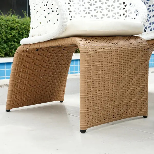 7 Pieces Traditional Aluminum Outdoor Dining Set with Oval Glass Table Rattan Armchair - Image 5