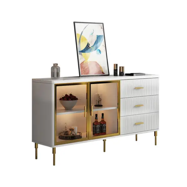 Cofab 1500mm White Sideboard Cabinet Sintered Stone Top Modern Buffet - Image 6