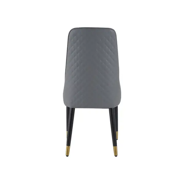 Diamic Modern Grey Dining Chairs Set of 2 Upholstered Faux Leather High Back - Image 10