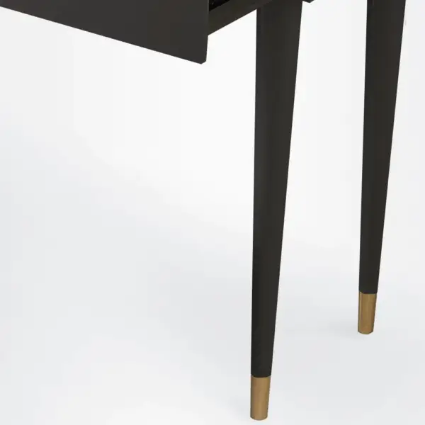 Modern Black Makeup Vanity Set Dressing Table with Lighted Mirror Cabinet & Stool - Image 9