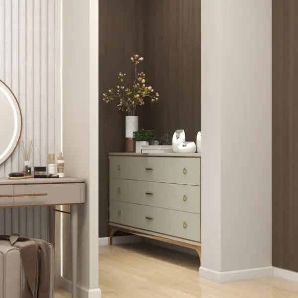 1600mm Contemporary 9-Drawer Champagne Bedroom Dresser for Storage in Gold - Image 7