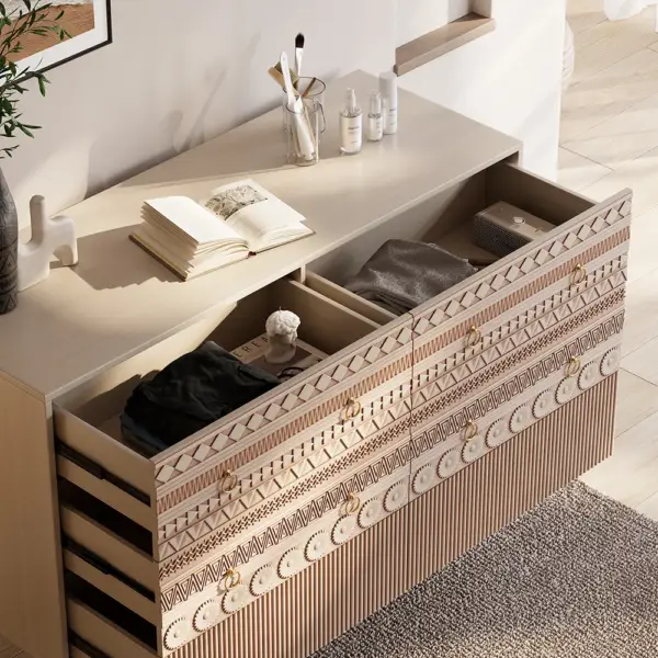1200mmW Boho Accent Dresser & Chest 6 Drawer Storage Cabinet - Image 11