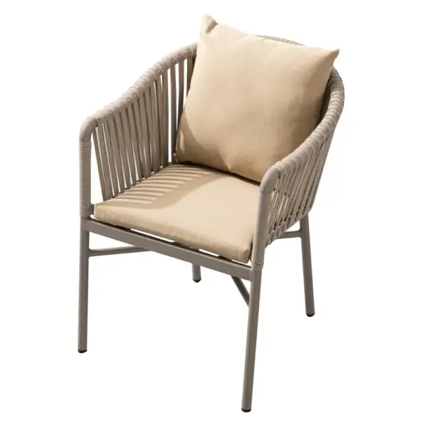 7 Pieces Outdoor Dining Set with Rectangle Table and Woven Rattan Armchair in Natural - Image 14
