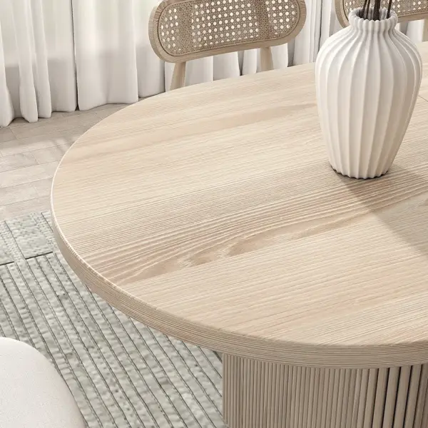 1600mm-2000mm Oval Extendable Whitewash Dining Table Butterfly Leaf 6 Seater - Image 5