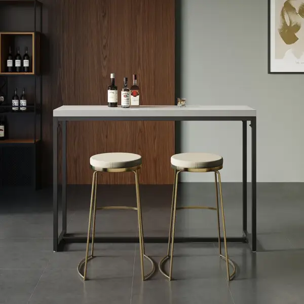1500mm Industrial Rectangular White Bar Height Table Dining Table for Breakfast Nook - Image 3