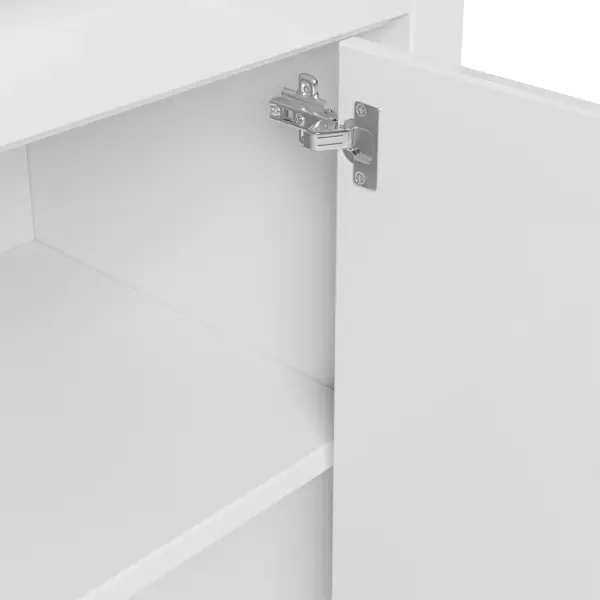 2010mm White Bookcase with Doors Modern Etagere Bookcase with Drawers - Image 9
