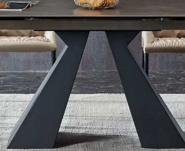 Minimalist Retractable Rock Slab Rectangular Luxury Folding Dining Table - Image 4