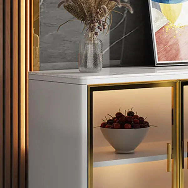 Cofab 1500mm White Sideboard Cabinet Sintered Stone Top Modern Buffet - Image 3