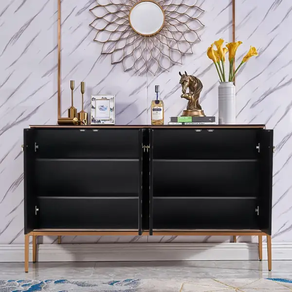 Modern Cabinet Scale Patterned Sideboard Buffet with Doors & Shelves in Large - Image 3
